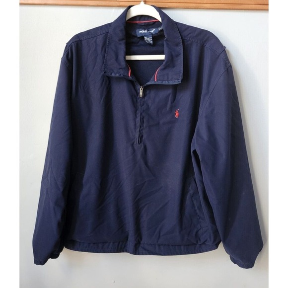 Vintage Polo Ralph Lauren Golf Pullover Jacket Size XL Navy Blue W/ Red Pony - Picture 7 of 7